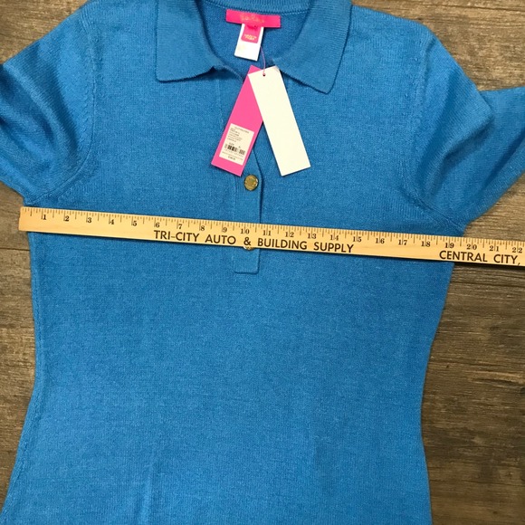 NWT Lilly Pulitzer Lizona Sweater Dress Lunar Blue Women Size XL Long Sleeve New - Picture 4 of 11